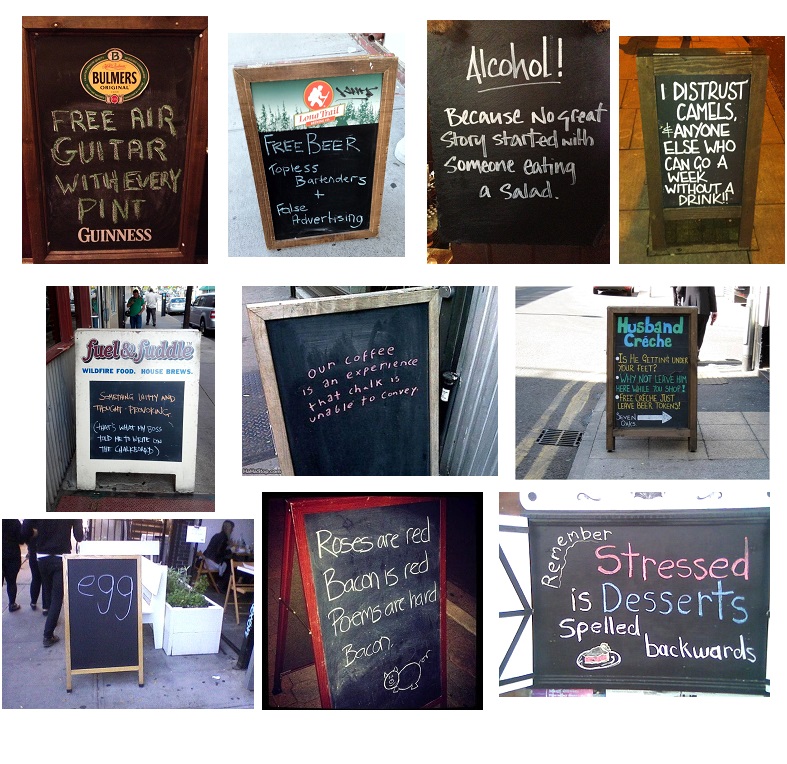 Chalkboards with funny text